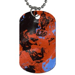 Orange Blue Black Texture Dog Tag (two Sides)