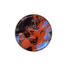 Orange Blue Black Texture Hat Clip Ball Marker by LalyLauraFLM