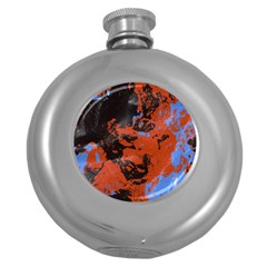 Orange Blue Black Texture Hip Flask (5 Oz)