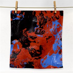 Orange Blue Black Texture Face Towel