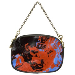 Orange Blue Black Texture Chain Purse (two Sides) by LalyLauraFLM