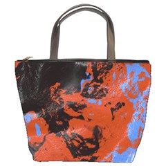 Orange Blue Black Texture Bucket Bag