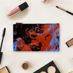 Orange Blue Black Texture Cosmetic Bag (small)