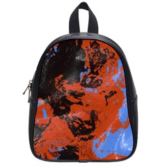 Orange Blue Black Texture School Bag (small)