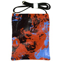 Orange Blue Black Texture Shoulder Sling Bag