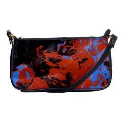 Orange Blue Black Texture Shoulder Clutch Bag by LalyLauraFLM