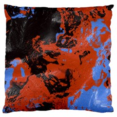 Orange Blue Black Texture Large Cushion Case (two Sides)