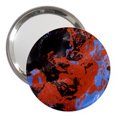 Orange Blue Black Texture 3  Handbag Mirror