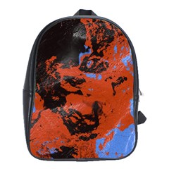 Orange Blue Black Texture School Bag (xl)