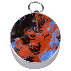 Orange Blue Black Texture Silver Compass