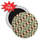 Brown green rectangles pattern 2.25  Magnet (10 pack) Front