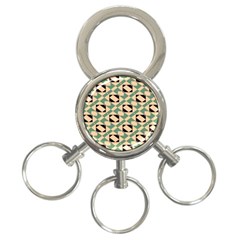 Brown Green Rectangles Pattern 3-ring Key Chain by LalyLauraFLM