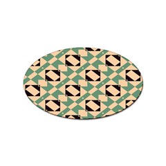 Brown Green Rectangles Pattern Sticker (oval)