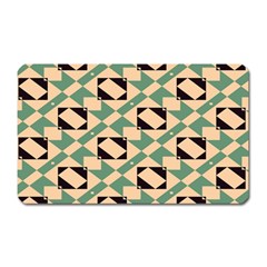 Brown Green Rectangles Pattern Magnet (rectangular) by LalyLauraFLM