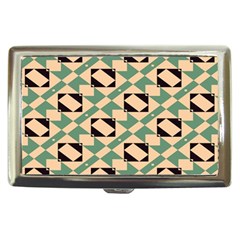 Brown Green Rectangles Pattern Cigarette Money Case