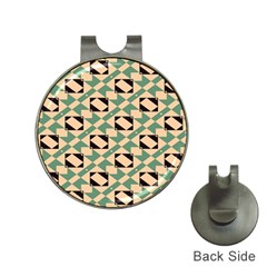 Brown Green Rectangles Pattern Golf Ball Marker Hat Clip