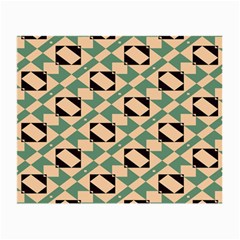 Brown Green Rectangles Pattern Glasses Cloth (small, Two Sides)