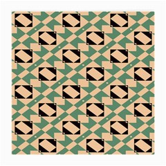 Brown Green Rectangles Pattern Glasses Cloth (medium)