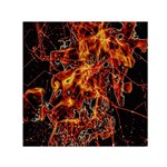 On Fire Print Small Satin Scarf (Square) Front