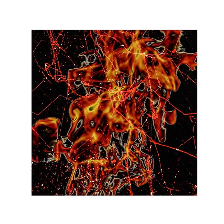 On Fire Print Small Satin Scarf (Square)