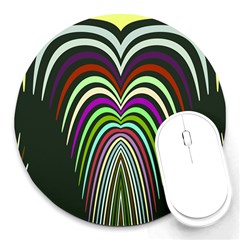 Symmetric Waves Round Mousepad