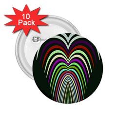 Symmetric Waves 2 25  Button (10 Pack)