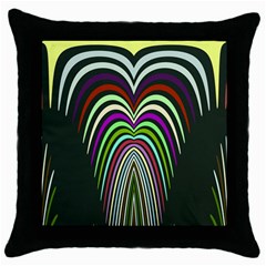 Symmetric Waves Throw Pillow Case (black)