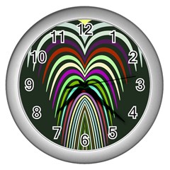 Symmetric Waves Wall Clock (silver)