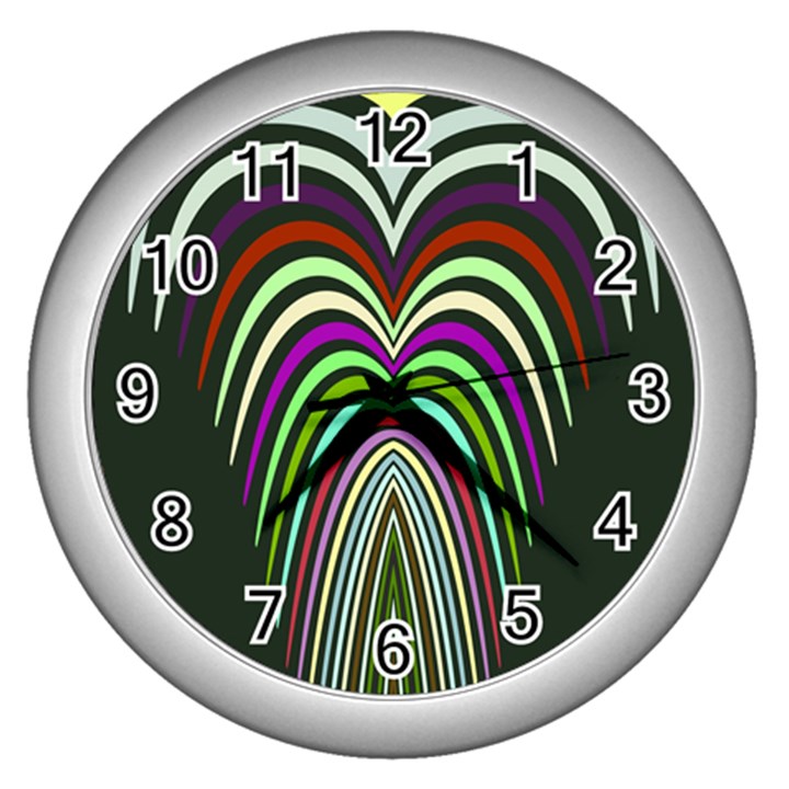 Symmetric waves Wall Clock (Silver)