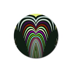 Symmetric Waves Rubber Coaster (round) by LalyLauraFLM