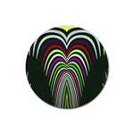 Symmetric waves Rubber Round Coaster (4 pack) Front