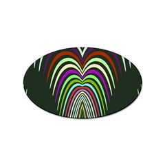 Symmetric Waves Sticker Oval (10 Pack)