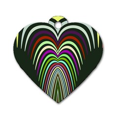 Symmetric Waves Dog Tag Heart (one Side)