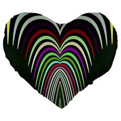 Symmetric Waves Large 19  Premium Heart Shape Cushion