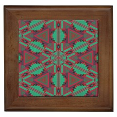 Green Tribal Star Framed Tile by LalyLauraFLM