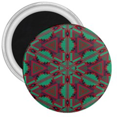 Green Tribal Star 3  Magnet