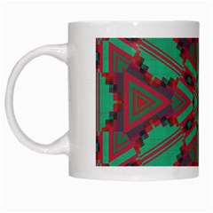 Green Tribal Star White Mug