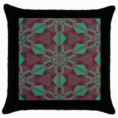 Green Tribal Star Throw Pillow Case (black)