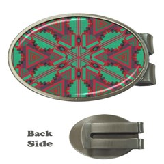 Green Tribal Star Money Clip (oval)