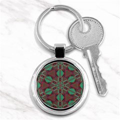 Green Tribal Star Key Chain (round)