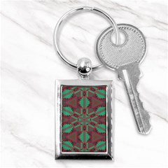 Green Tribal Star Key Chain (rectangle)