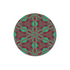 Green Tribal Star Magnet 3  (round)