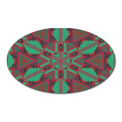 Green Tribal Star Magnet (oval)