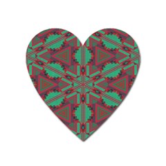 Green Tribal Star Magnet (heart) by LalyLauraFLM