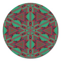 Green Tribal Star Magnet 5  (round)