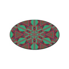 Green Tribal Star Sticker Oval (100 Pack)