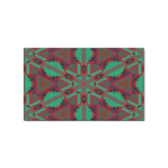 Green Tribal Star Sticker Rectangular (100 Pack)