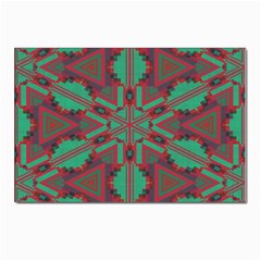 Green Tribal Star Postcard 4 x 6  (pkg Of 10)