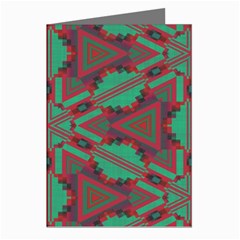 Green Tribal Star Greeting Cards (pkg Of 8) by LalyLauraFLM