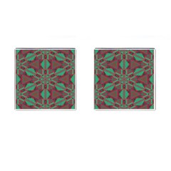 Green Tribal Star Cufflinks (square)